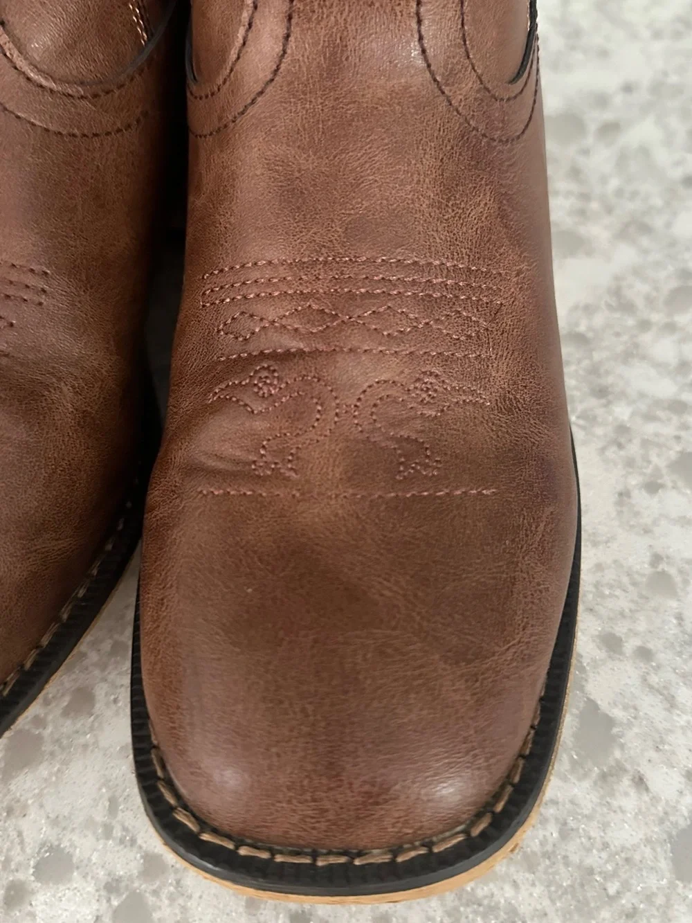 Kids Brown Western Pull-On Cowboy Boots